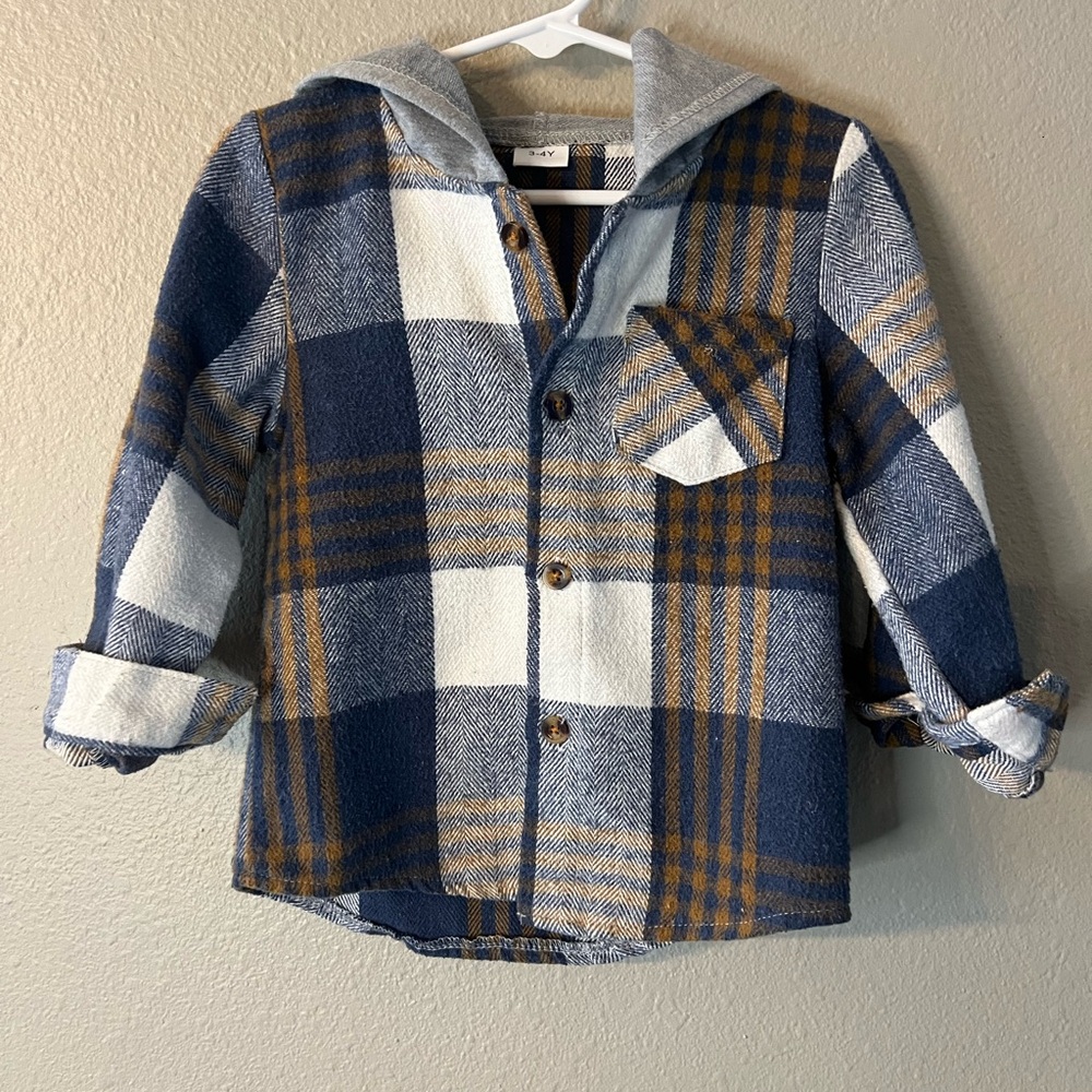 🍁 Kid’s 3-4 Year Boutique Hooded Flannel